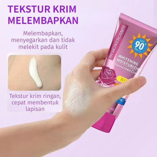 Rose Whitening Sunscreen 60ML, high protection SPF90+ PA+++, waterproof, sweat-proof, sunburn-proof